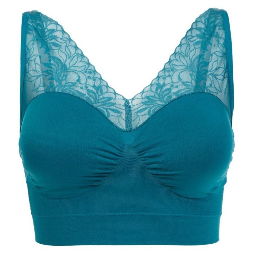 Rhonda Shear Seamless "Ahh" Bra with Mesh Lace Detail 1X  (RS-16)
